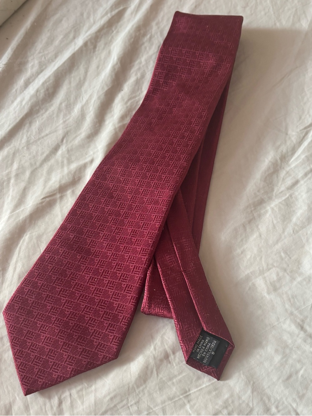 Geoffrey Beene Red Silk Tie